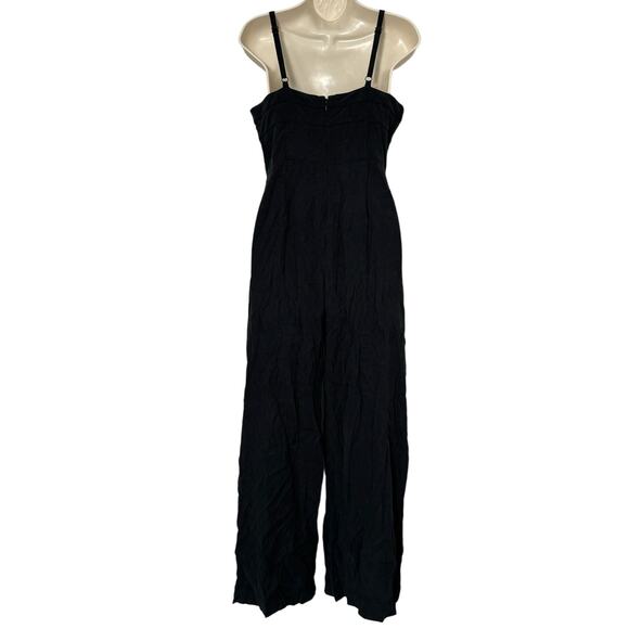 NWOT Madewell Square-Neck Wide-Leg Sleeveless Jumpsuit True Black Size 6 - Picture 4 of 14